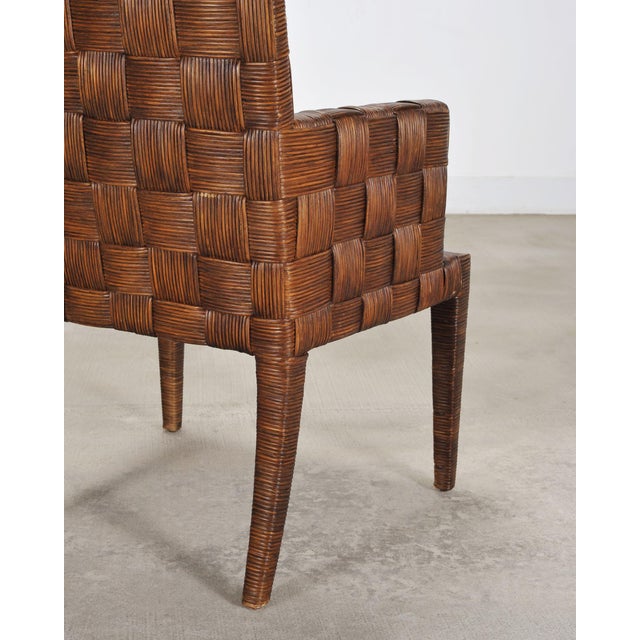 Set of Four John Hutton for Donghia Block Island Cane Armchairs For Sale - Image 16 of 18