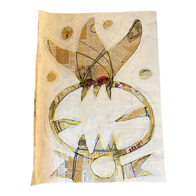 1980’s Original Wayne Cunningham Abstract Painting/Collage For Sale