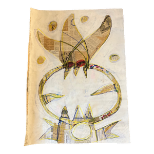 1980’s Original Wayne Cunningham Abstract Painting/Collage