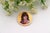 Gold Brooch with Grid and Enamel Lady Figure For Sale - Image 3 of 6