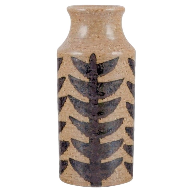 Large Cylindrical Ceramic Vase by Hertha Bengtsson for Rörstrand, 1970s For Sale