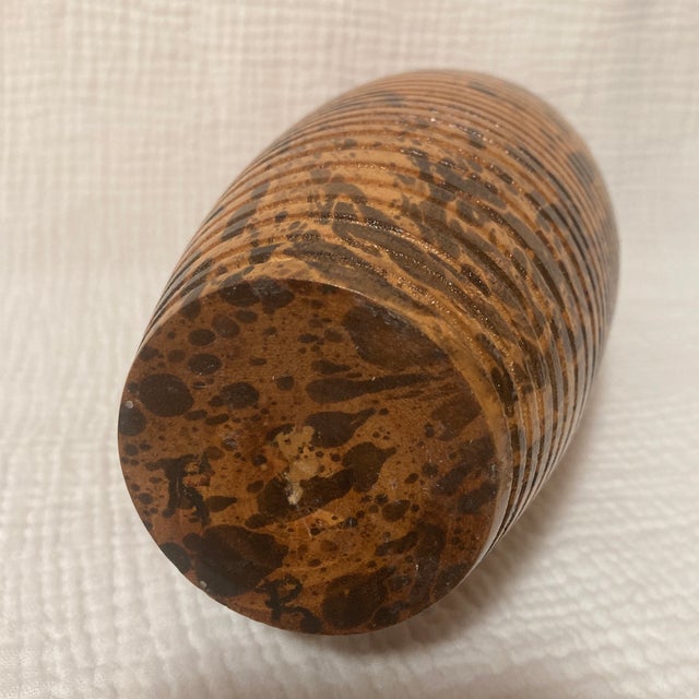 Mid-Century Hand-Turned Spalted Maple Signed Studio Art Vase For Sale - Image 11 of 12