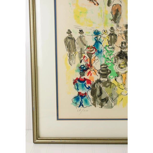 1974 Signed Urbain Huchet "Racetrack" Abstract Impressionist Lithograph For Sale - Image 4 of 13