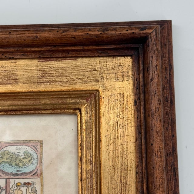 1960s Pair of Italian Framed Antique Style Maps by Ethan Allen For Sale - Image 5 of 12