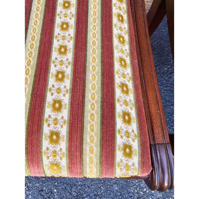 Mid 20th Century Set 4 Stijlvorm Meubelen Duncan Phyfe Mahogany and Upholstered Seat Side Chairs For Sale - Image 9 of 10
