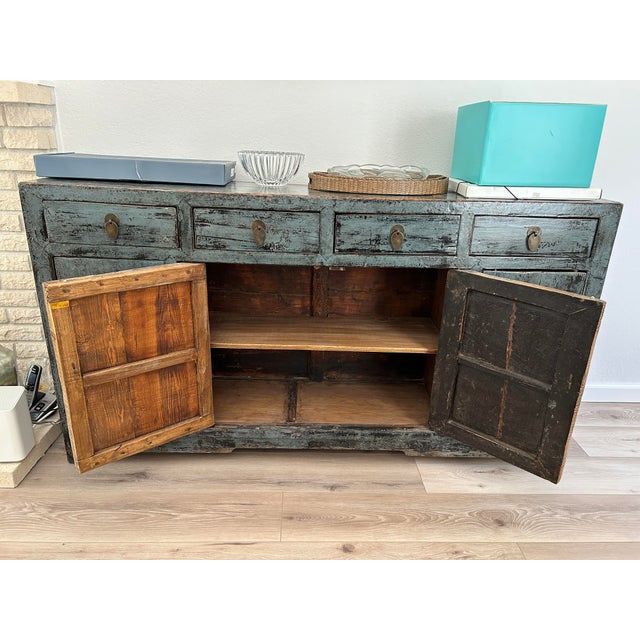Antique Gray/Blue Shanxi Buffet from Arhaus relics in excellent condition. This buffet is unmarked but was purchased at...