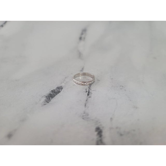 Contemporary Half Carat Channel Set Diamond Wedding Band, Size 6 For Sale - Image 3 of 4