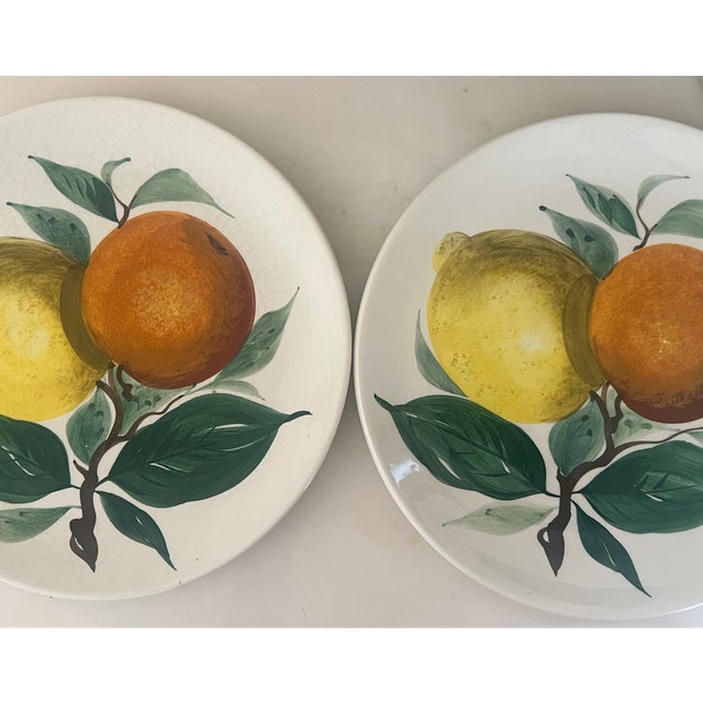 1970s Hand Painted Italian Dinner Plates, C. 1970's For Sale - Image 5 of 8