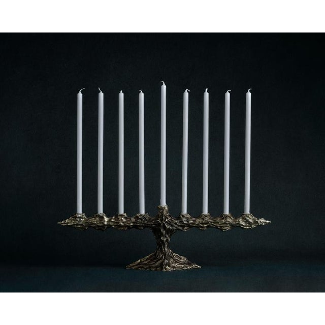 Contemporary Omnia Vanitas Vanité 30 Candelabra in Patinated Cast Bronze by William Guillon For Sale - Image 3 of 14
