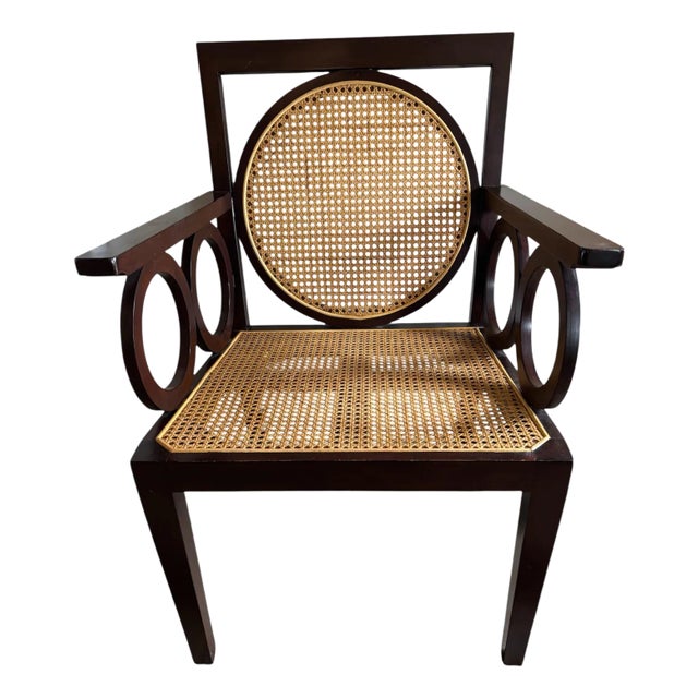 British Colonial Style Accent Armchair For Sale