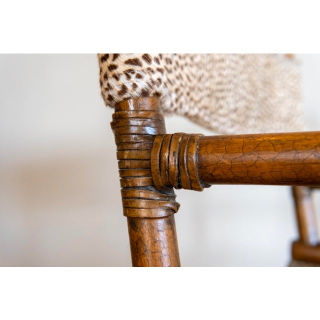 1970's McGuire Directors "X" Chairs (Pair) in Cheetah Print For Sale In Miami - Image 6 of 11