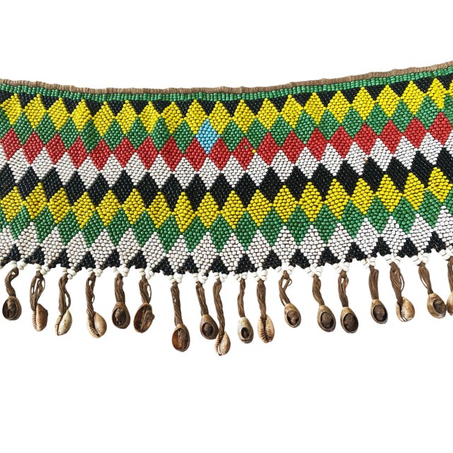 Vintage Ceremonial Skirt Kirdi Beaded Cache Sex Pikuran Cameroon 19" W For Sale - Image 4 of 7