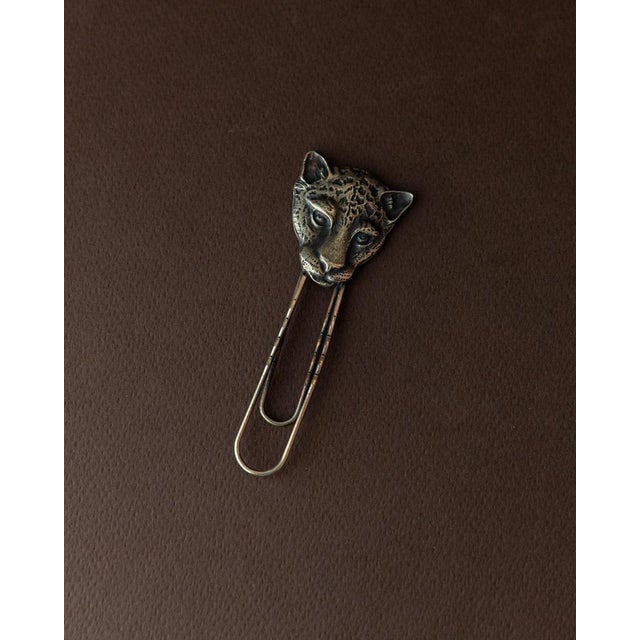 Vintage Brass Cheetah Bookmark, Paper Clip, Jewellery or Letter Clip, Italy, 1980s For Sale - Image 4 of 12