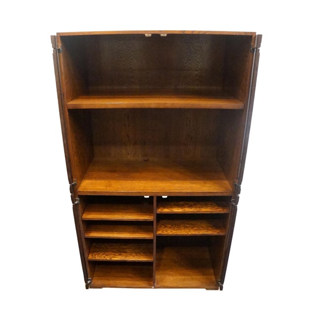 Late 20th Century Hickory White Briar Collection Burled Walnut Contemporary Modern / Art Deco 42″ Storage Armoire For Sale - Image 5 of 8