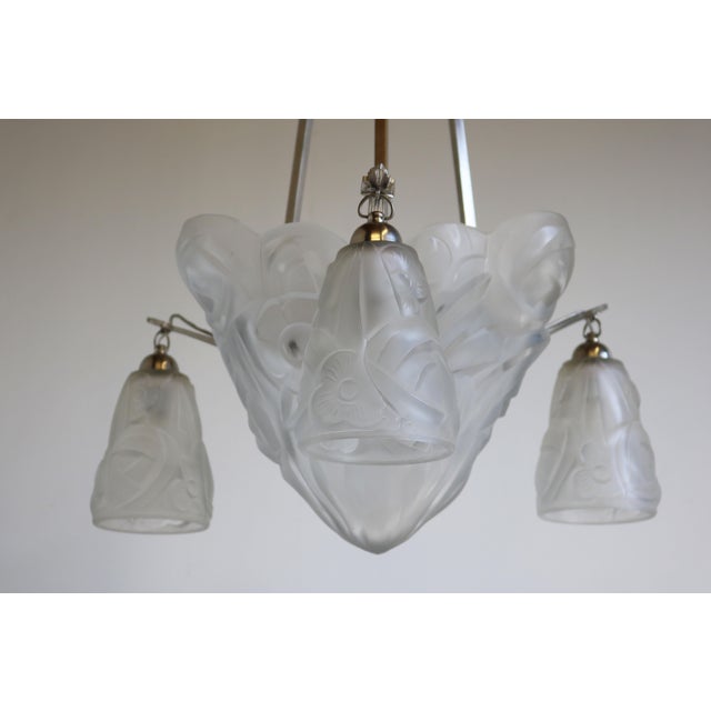Vintage Art Deco Geometric Pendant Light by David Guéron Degue & A. Petitot, 1930 For Sale - Image 6 of 18