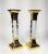 Pair of 1970s Mid Century Large Lucite and Lacquered brass candlesticks / Candle Holders. Heavy substantial weight.