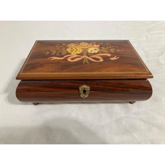 Italian Vintage Reuge Swiss Musical Jewelry Box For Sale - Image 3 of 6