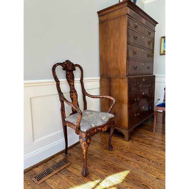 Wood 19th century Dutch Marquetry Chair For Sale - Image 7 of 8