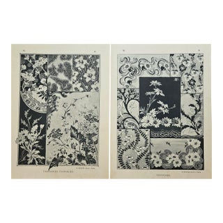 C1900 Set of 2-French Art Nouveau Botanical Designs, Documentation For Sale