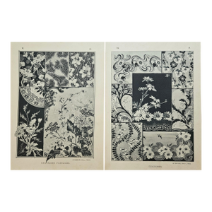 C1900 Set of 2-French Art Nouveau Botanical Designs, Documentation