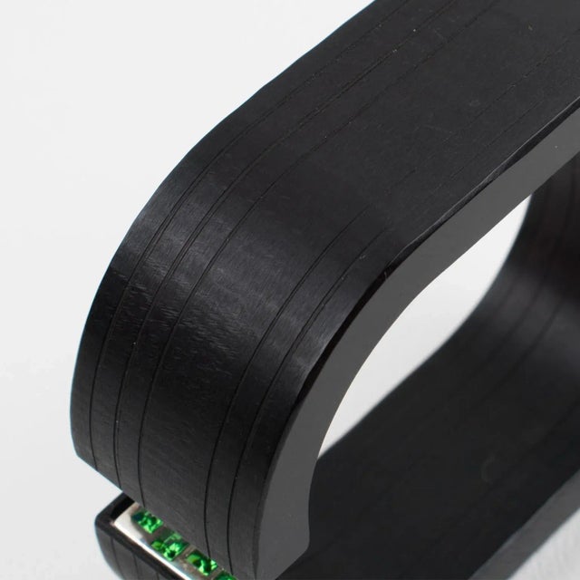 Fendi Geometric Black Resin Acrylic Cuff Bracelet For Sale - Image 10 of 10