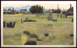 1986 "Arizona" Landscape Woodcut Reduction Art on Paper by Gordon Mortensen