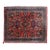 Vintage Hand-Knotted Oriental Wool Scatter Rug Mat Red Indigo Vase 2x2' For Sale