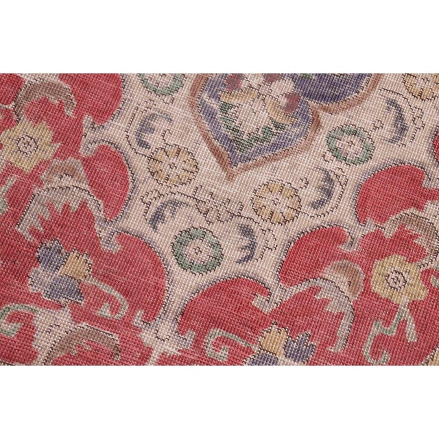 1990's Vintage Blue/Red Wool Rug - 7'10'' X 10'8'' For Sale - Image 4 of 10