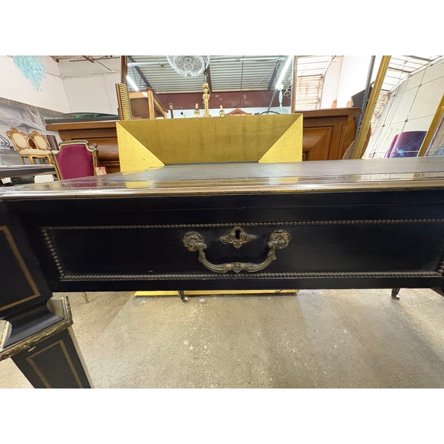 19th Century English Regency Ebonized Desk For Sale - Image 14 of 17