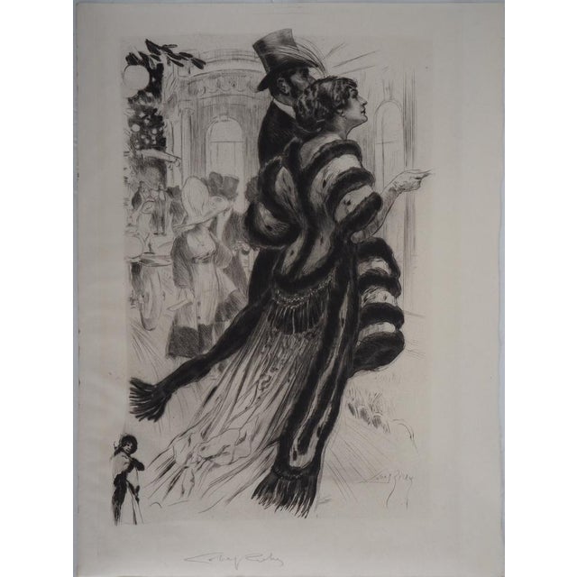 Alméry Lobel-Riche, Elegant Couple, Original Lithograph For Sale - Image 8 of 8