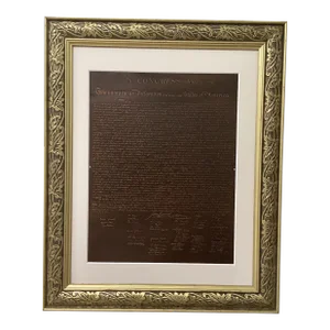 Mid 20th Century Declaration of Independence of the 13 United States of America of 1776 Copper Engraving Framed