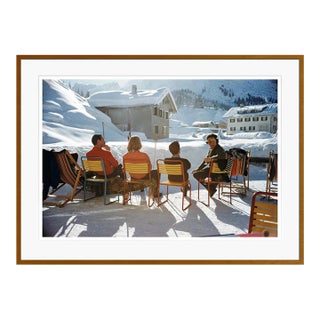 Relaxing in Lech 1960 by Slim Aarons Brown Framed C-Print For Sale