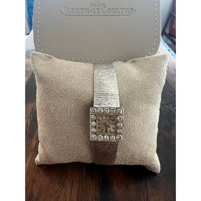 Silver Vintage Swiss Made Jaeger-LeCoultre Ladies' 18K Gold & Diamonds Cocktail watch For Sale - Image 8 of 8