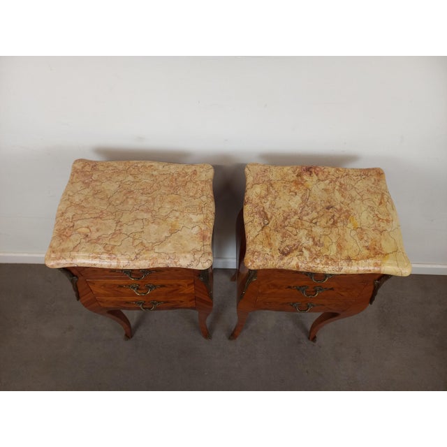 Louis XV Style Bedside Tables, 1950s, Set of 2 For Sale - Image 12 of 18