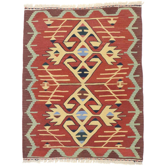 Vintage Persian Shiraz Kilim Rug - 02'10 X 03'07 For Sale - Image 9 of 9