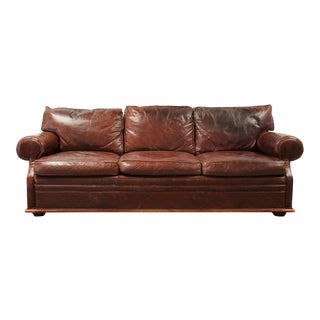Vintage Ralph Lauren Leather Floating Sofa For Sale