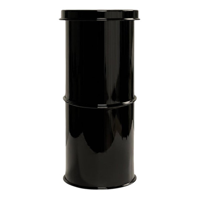 Rl 08 Cylindrical Pedestal in Licorice Glossy Varnished Aluminum by Caspal For Sale