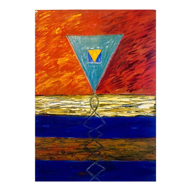 Joan Kahn, Joan Kahn Rome Vibrant Bold Color Abstract Expressionist Modernist Oil Painting, 1987 For Sale