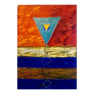 Joan Kahn, Joan Kahn Rome Vibrant Bold Color Abstract Expressionist Modernist Oil Painting, 1987