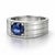 SIlver, Gold Round Sapphire Ring For Men's. Mens Solitaire Sapphire Ring. Round Cut Sapphire Ring. Metal: 925 silver plus...