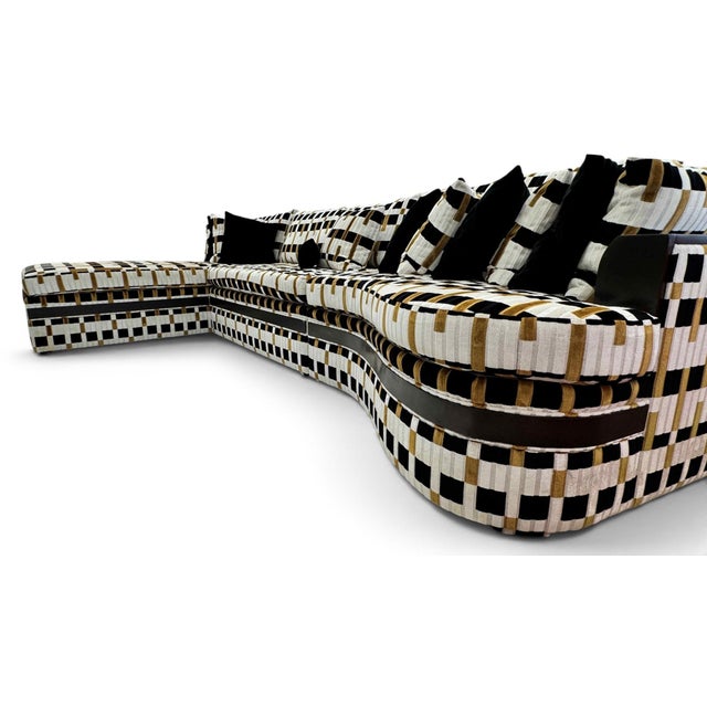 Mid-Century-Modern Geometric Velvet Sectional Attr to Milow Baughman for Thayer Coggin For Sale - Image 10 of 18