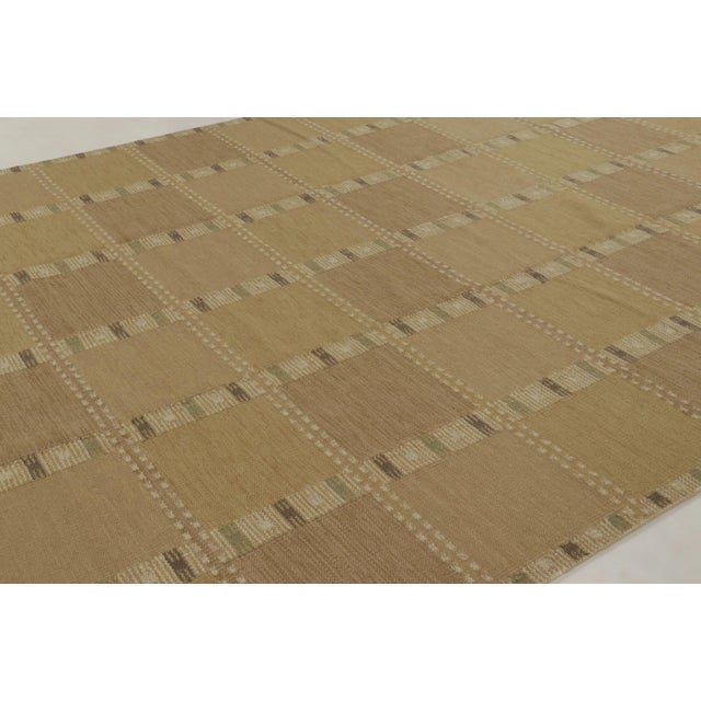 Textile Rug & Kilim Scandinavian Style Custom Flatweave Rug With Geometric Design For Sale - Image 7 of 12