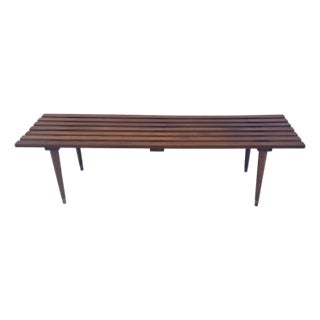 Classic Mid Century Slat Bench Coffee Table Made in Yugoslavia For Sale
