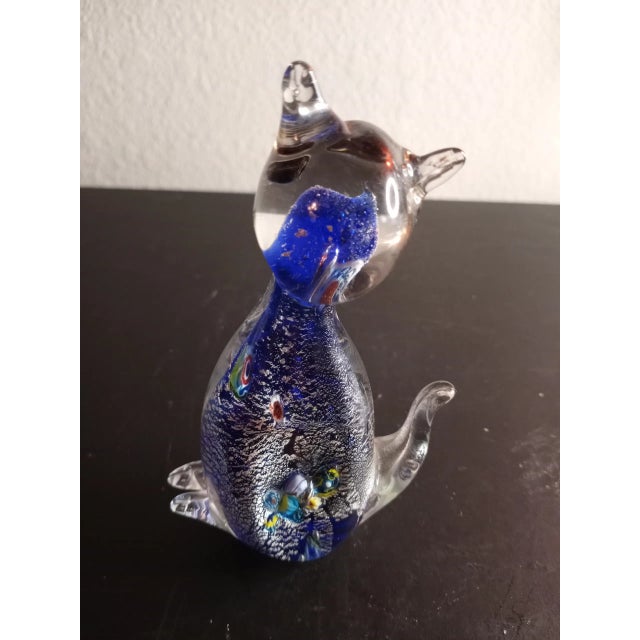 Murano Style Millefiore Art Glass Cat Figurine For Sale - Image 4 of 8