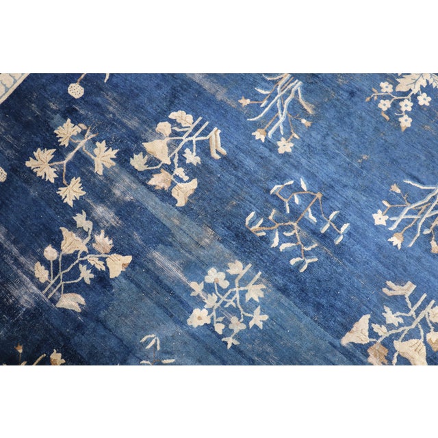 Blue Early 20th Century Large Chinese Square Rug - 11' x 11'1" For Sale - Image 4 of 6