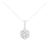 14K White Gold 2.00 Cttw Brilliant Round-Cut Diamond 7 Stone Flower Cluster 18" Pendant Necklace For Sale