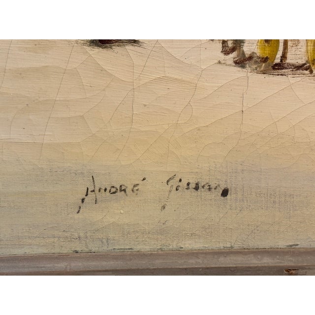 1960s Signed Francois Gisson Post-Impressionist Paris Seascape Painting For Sale - Image 4 of 13