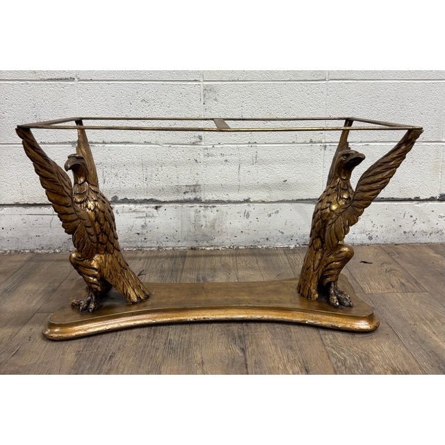 Vintage Italian Made Regency Neoclassical Style Glass Top Coffee Cocktail Table For Sale - Image 4 of 15