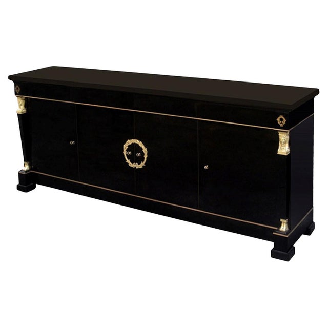 Wood 1930s Empire Inspired Four-Door Sideboard For Sale - Image 7 of 10