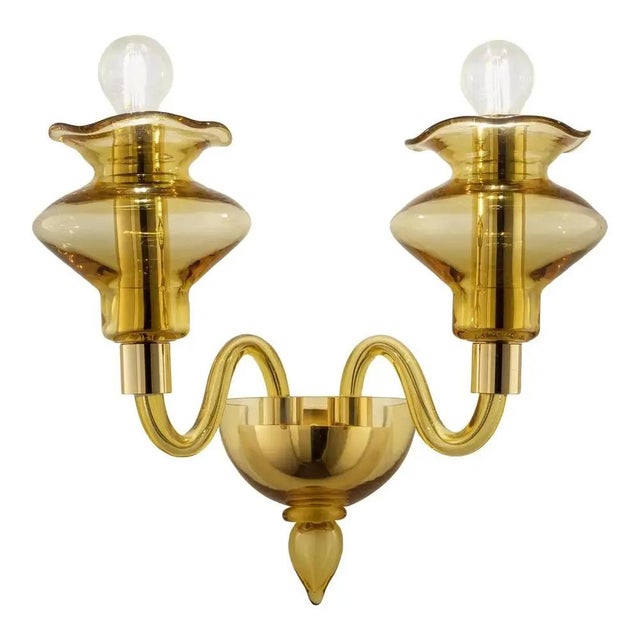 Amber Murano Glass Sconce with Linear Design by Simoeng for Simoeng For Sale - Image 6 of 6